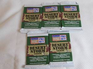 lot 246 image: 5-1991 Pro Set Desert Storm Packs...