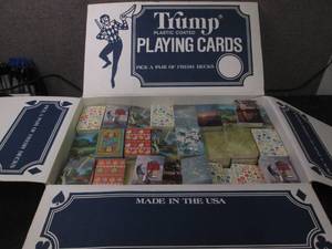 Trump display case of new playing c...