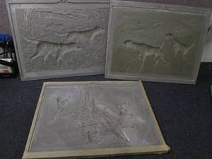 lot 275 image: 3 Thick cast wall dcor pieces...