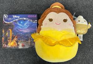 lot 24 image: Disney Beauty and The Beast 1000 Pc Puzzle with Poster & Belle and Lumiere Squish Mallow Plush New with Tag (Slight Mark)