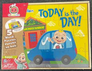 lot 28 image: New 5 wood Puzzles - CoComelon