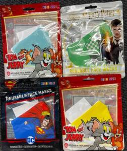 lot 64 image: 4 Kids Facemasks Superman, Tom & Jerry and Harry Potter