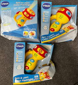 lot 70 image: Lot of 3 New V-tech Spin and Learn Flashlight