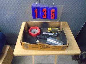 lot 136 image: Flat of real Avid tools & fixtures glock & special tools. As shown.
