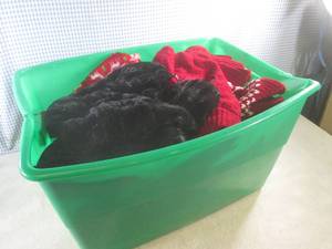 lot 16 image: (F-2) Tote of Assorted Clothes Jack...
