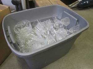 lot 18 image: (EW3) Tote of Mostly Assorted Cryst...