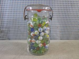 lot 40 image: (EC1) Vintage Canning Jar Full of M...
