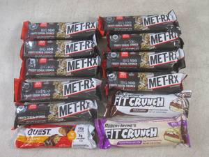 lot 156 image: (B-1) 12 Assorted Protein Bars Date...