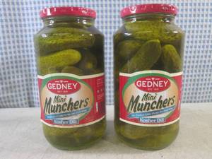 lot 211 image: (C-3) 2 Jars of Gedney Mini Muncher...
