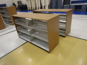 lot 34 image: (2) Double Sided Bookshelves 25x74x43