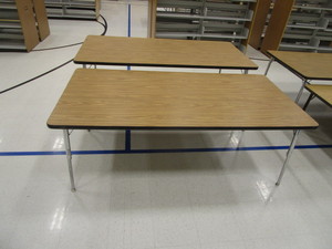 lot 45 image: (2) Adjustable Height Tables 3x6