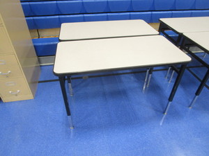 lot 74 image: (2) Adjustable Height Tables 2x4