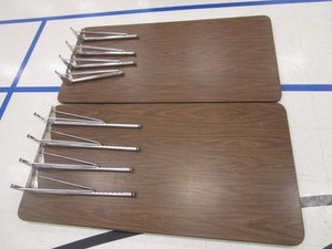lot 103 image: (2) Adjustable Height Tables 30x5