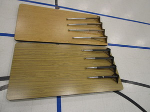 lot 104 image: (2) Adjustable Height Tables 30x5