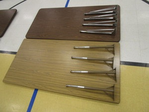 lot 105 image: (2) Adjustable Height Tables 30x5