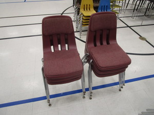 lot 112 image: (6) Padded Chairs 18 Seat Height