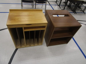 lot 114 image: (2) Cabinets (1) 16x2x29 wwheels (1) 2x2x29