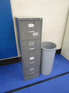 lot 106 image: File Cabinet & Trash Can