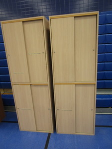 lot 136 image: (2) Wall Cabinets wSliding Doors 21x28x82