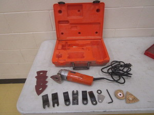 lot 151 image: Fein Profile SanderOscillating Tool & Misc Blades & Sanding Attachments