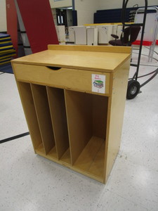 lot 204 image: Rolling Cabinet wFlip Top & White Board 16x2x29