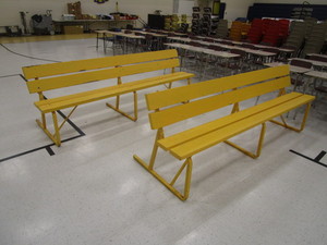 lot 266 image: (2) 8 Metal Frame 2x6 Benches
