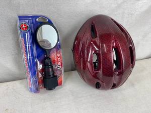 lot 75 image: Bike Helmet and Adjustable Mirror