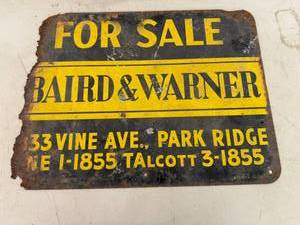 lot 35 image: Vintage Metal Realtor Sign
