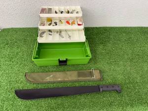 lot 76 image: Tackle Box & Long Knife