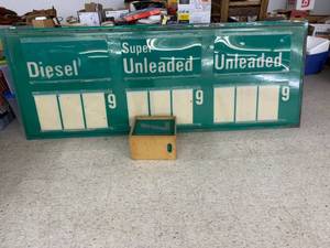lot 96 image: GasDiesel Price Sign with Numbers 3 x 8