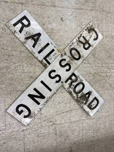 lot 123 image: Rail Road Crossing Two Sided Sign 48 Long