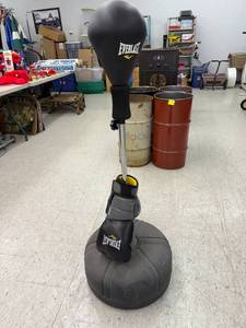 lot 139 image: Everlast Freestanding Adjustable Reflex Bag & Boxing Gloves