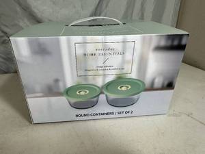 lot 71 image: New Set of 2 Glass Food Storage Containers with Lids