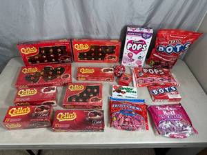 lot 113 image: Assorted Candy, Tootsie Pops, Dots, Junior Mints, Cellas Chocolate Cherries, and More
