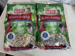 lot 134 image: 2 New Bags of Kaytee Birders Paradise Bird Seed Bird Food - 8 lbs each