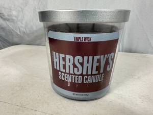lot 145 image: New Triple Wick Hersheys Chocolate Scented Candle