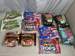 lot 146 image: Assorted Candy, Candy Apple Pops, Tootsie Rolls, Bubble Gum, Cotton Candy, and More