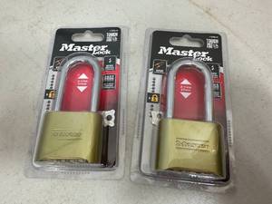 lot 161 image: 2 New Masterlock 4 Digit Combo Locks