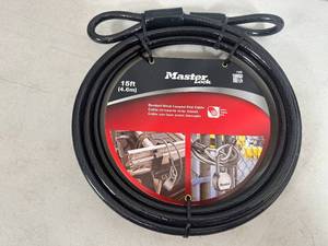 lot 168 image: New 15 ft Master Lock Security Cable