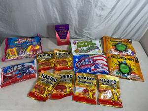 lot 221 image: Assorted Candy, Haribo, Caramel Roca, Caramel Apple Pops, Blow Pops, Charms, and More