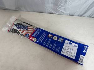 lot 234 image: New 3 x 5 ft American Flag with Pole and Bracket