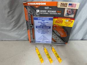lot 252 image: New 7 inch Speed Square with Folding Utility Knife and 3 Line Levels