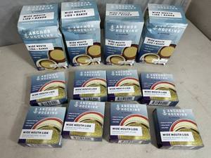 lot 254 image: New Anchor Hocking Wide Mouth Jar Lids and Rings