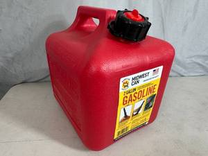 lot 263 image: New 2 Gallon Gasoline Jug with Quick-Flow Spout