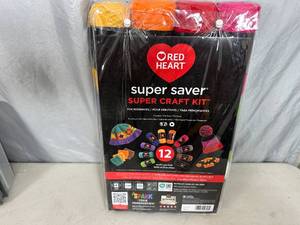 lot 268 image: New Red Heart 12 Piece Yarn Super Craft Kit