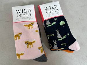 lot 295 image: 6 New Pairs of Cute Novelty Socks - Fox and Rabbits