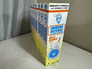 lot 301 image: 8 Boxes of Water Magic Immune Defense Flavor Straws - Mega Orange Flavor