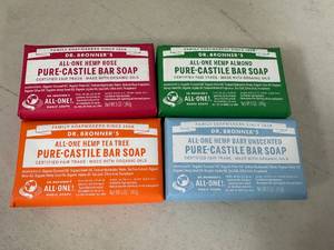 lot 308 image: 4 New Bars of Dr. Bronners Bar Soap