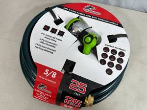 lot 316 image: New 25 ft Garden Hose with Watering Nozzle