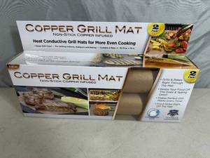lot 332 image: New Pack of 2 Copper Infused Grilling  Baking Mats